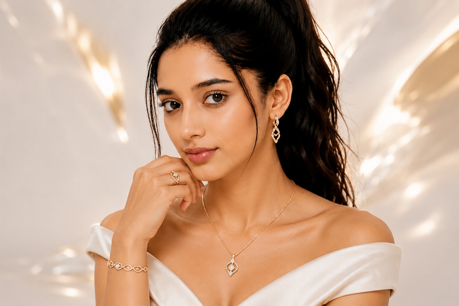 Miravika jewelry — layered gold chains
